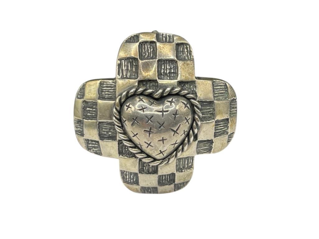 CONTEMPORARY DIAN MALOUF ARTIST SIGNED STERLING SILVER HEART PENDANT (1 of 6)