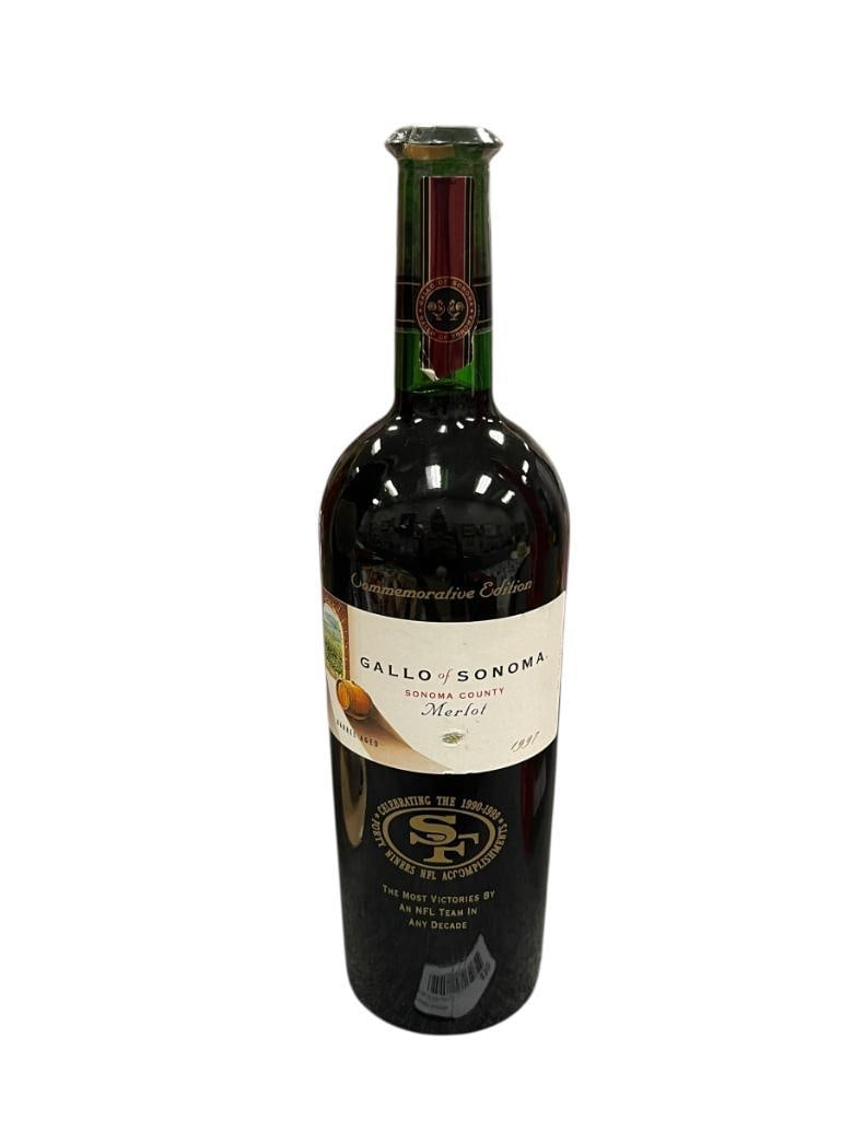 1997 GALLO OF SONOMA MERLOT COMMEMORATIVE S.F. 49ERS WINE BOTTLE (1 of 8)