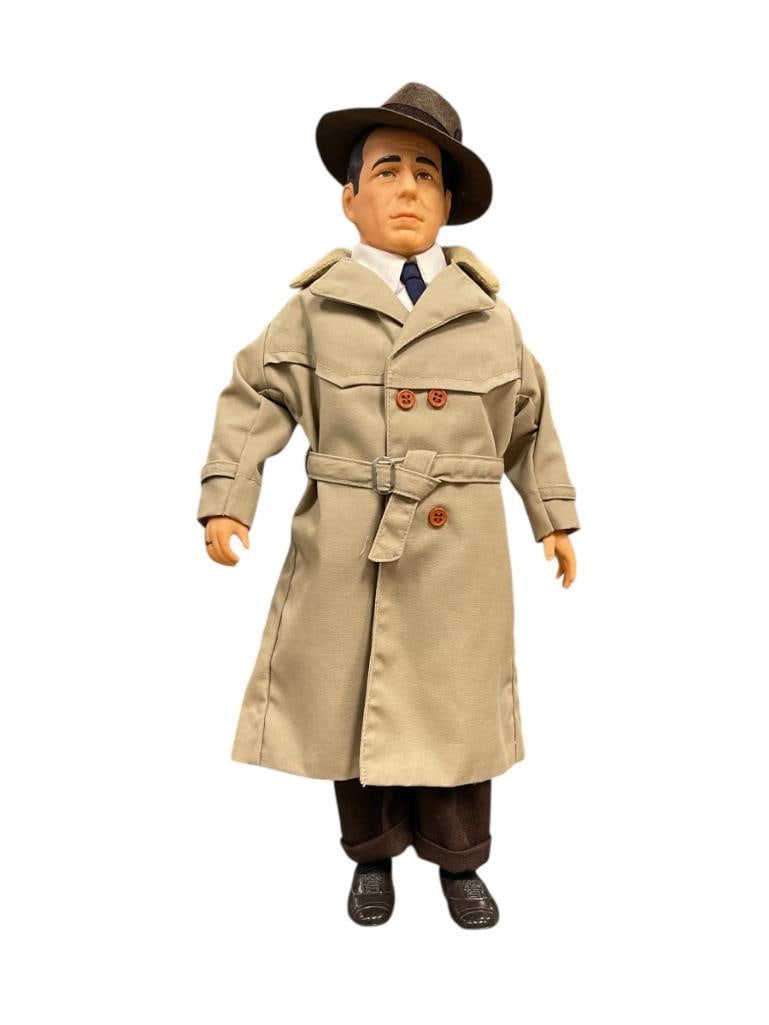 1988 HUMPHREY BOGART BY EFFANBEE DOLLS FROM THE LEGEND SERIES: COMPLETE OUTFIT WITH METAL STAND 16" H 