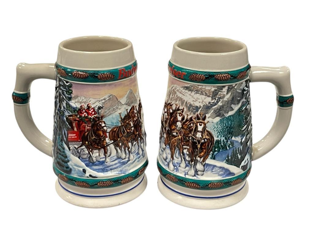 1993 SPECIAL DELIVERY HOLIDAY BUDWEISER BEER STEIN BY ARTIST NORA KOERBER BY CERAMARTE IN BRAZIL (1 of 10)
