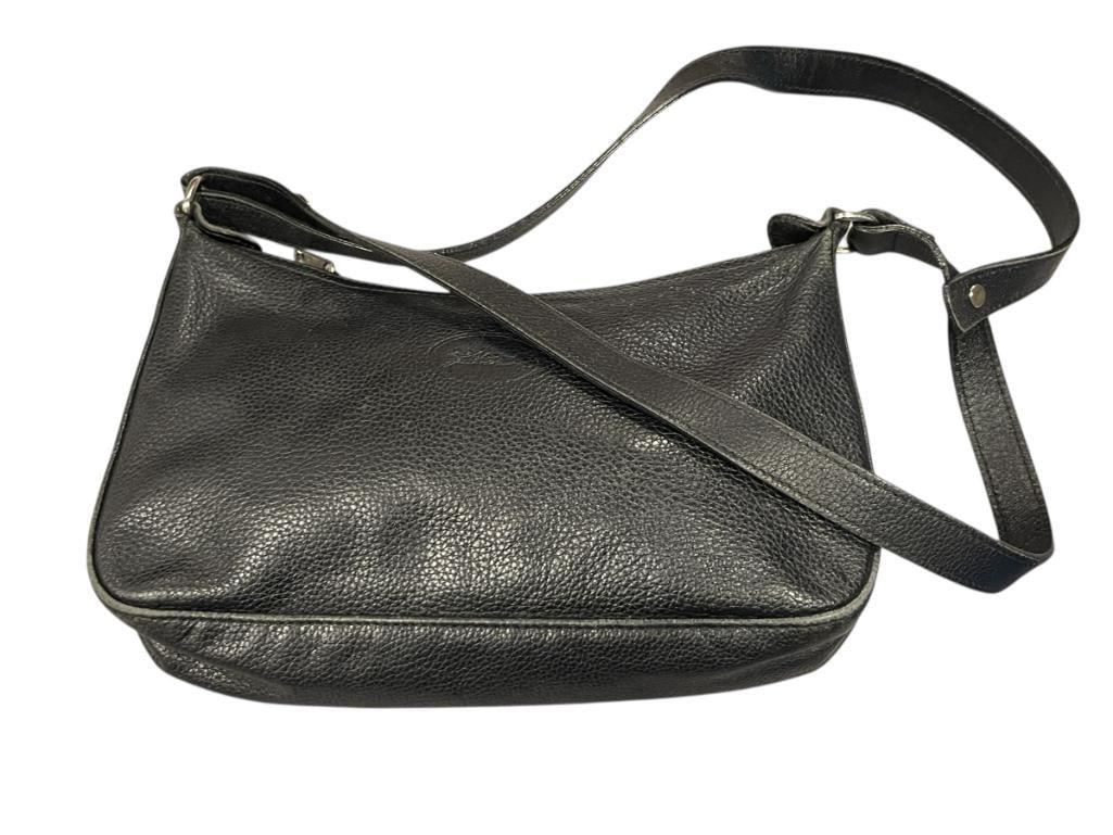LONGCHAMP PEBBLED BLACK LEATHER SHOULDER BAG (1 of 7)