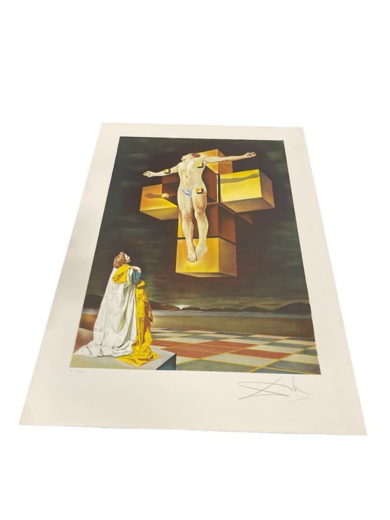 SALVADOR DALI RENOWN SURREALIST ARTIST LIMITED EDITION PRINT CRUCIFIXION (CORPUS HYPERCUBUS) (1 of 8)