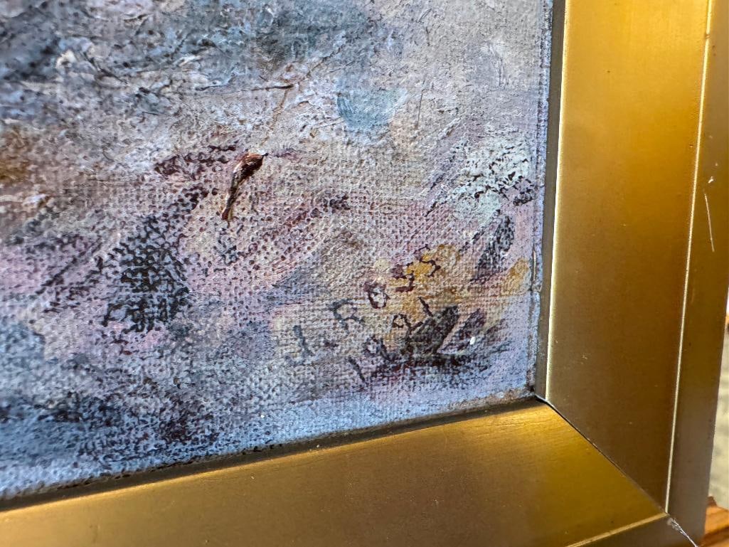 JAMES ROSS AMERICAN VIRGINIA BORN ARTIST ORIGINAL OIL ON CANVAS LANDSCAPE DATED 1921 - 3