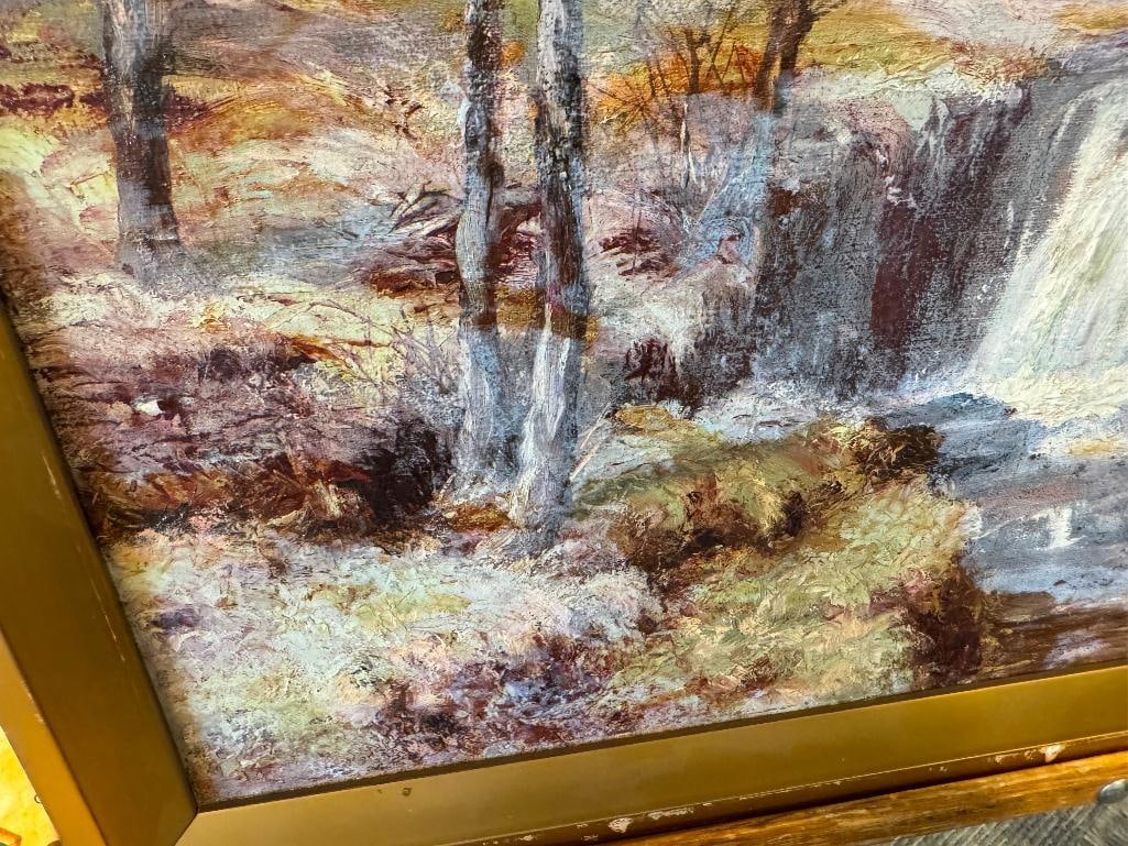 JAMES ROSS AMERICAN VIRGINIA BORN ARTIST ORIGINAL OIL ON CANVAS LANDSCAPE DATED 1921 - 4