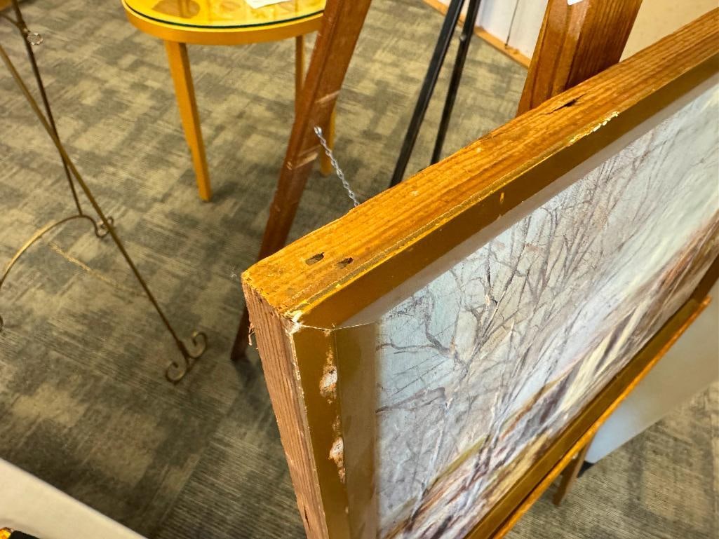 JAMES ROSS AMERICAN VIRGINIA BORN ARTIST ORIGINAL OIL ON CANVAS LANDSCAPE DATED 1921 - 8