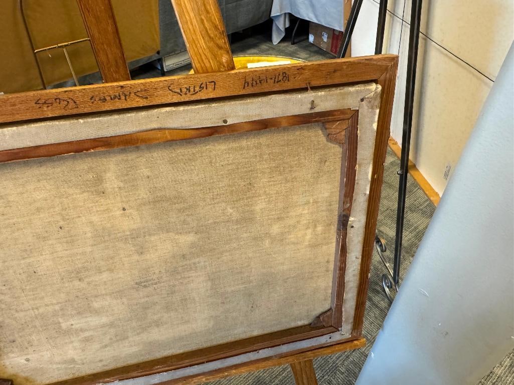 JAMES ROSS AMERICAN VIRGINIA BORN ARTIST ORIGINAL OIL ON CANVAS LANDSCAPE DATED 1921 - 9