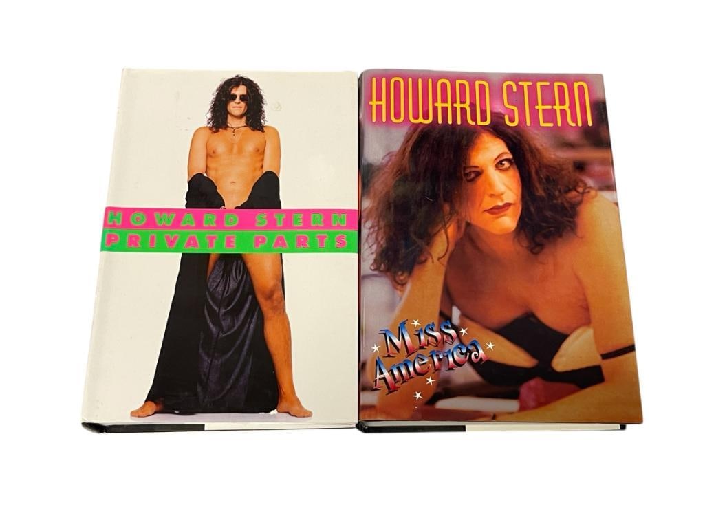 HOWARD STERN SIGNED 1993 AND 1995 FIRST EDITION BOOKS MISS AMERICA AND PRIVATE PARTS: BOTH HARD COVER WITH DUST JACKETS, BOTH SIGNED ON THE COVER PAGE 6 1/4" X 9 1/2" 