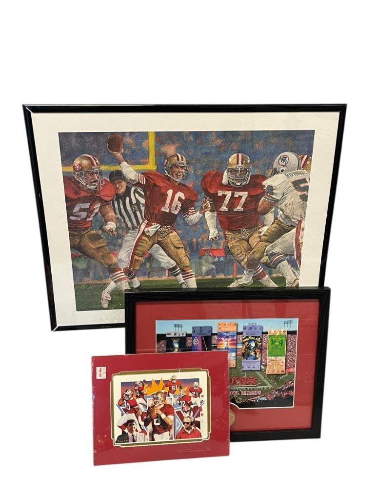 S.F. 49ERS MEMORABILIA PRINT, COLLAGE, AND COMMEMORATIVE PRINT (1 of 11)