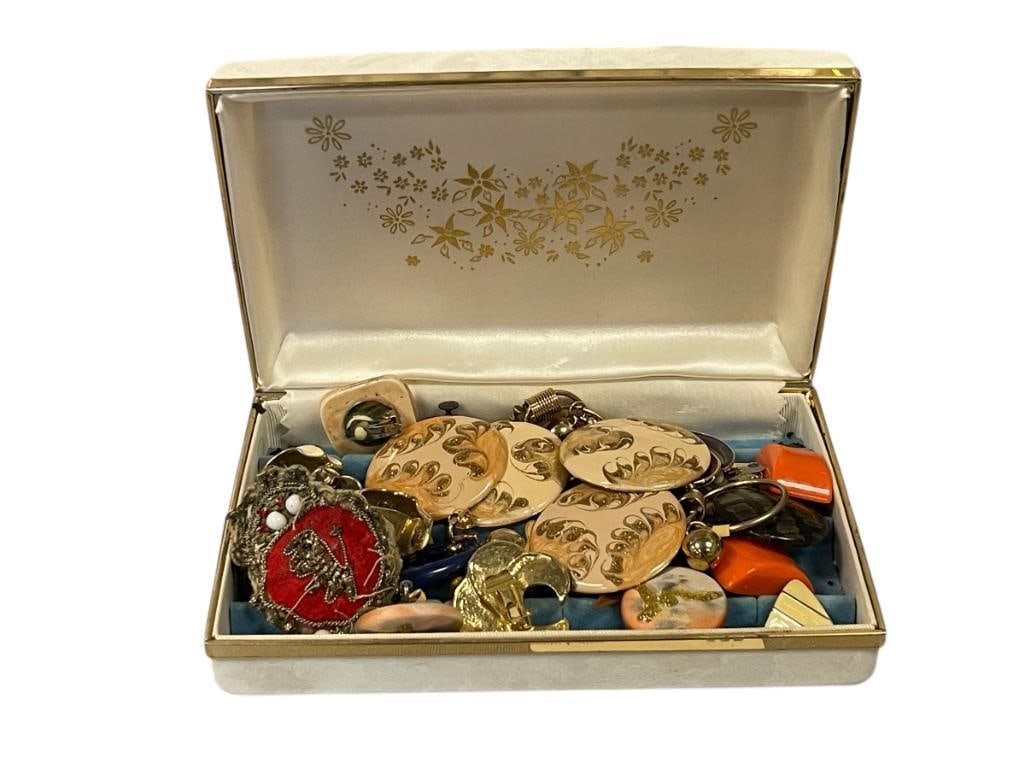 VINTAGE JEWELERY BOX FILLED WITH LADIES FASHION JEWELERY (1 of 7)