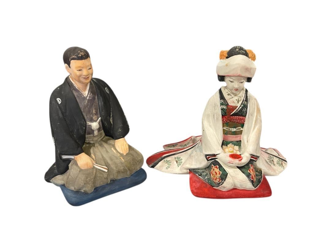 VINTAGE JAPANESE HAKATE CERAMIC FIGURES (1 of 8)