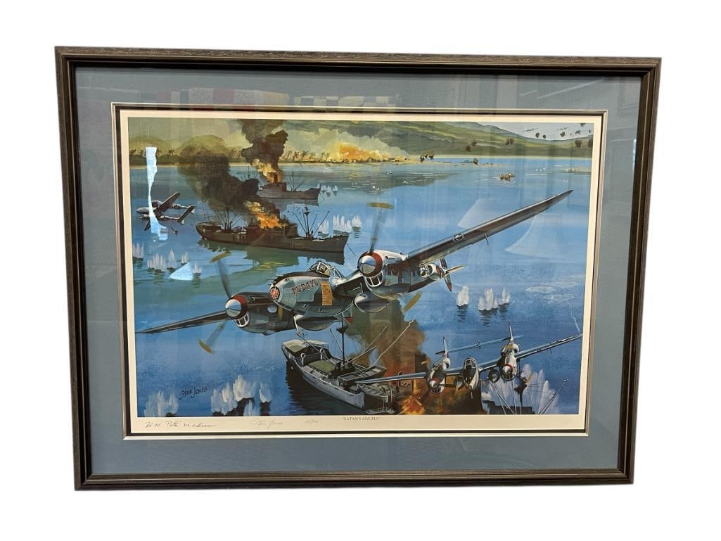 STAN JONES AVIATION ARTIST LIMITED EDITION WWII ERA PRINT TITLED SATAN'S ANGELS (1 of 8)