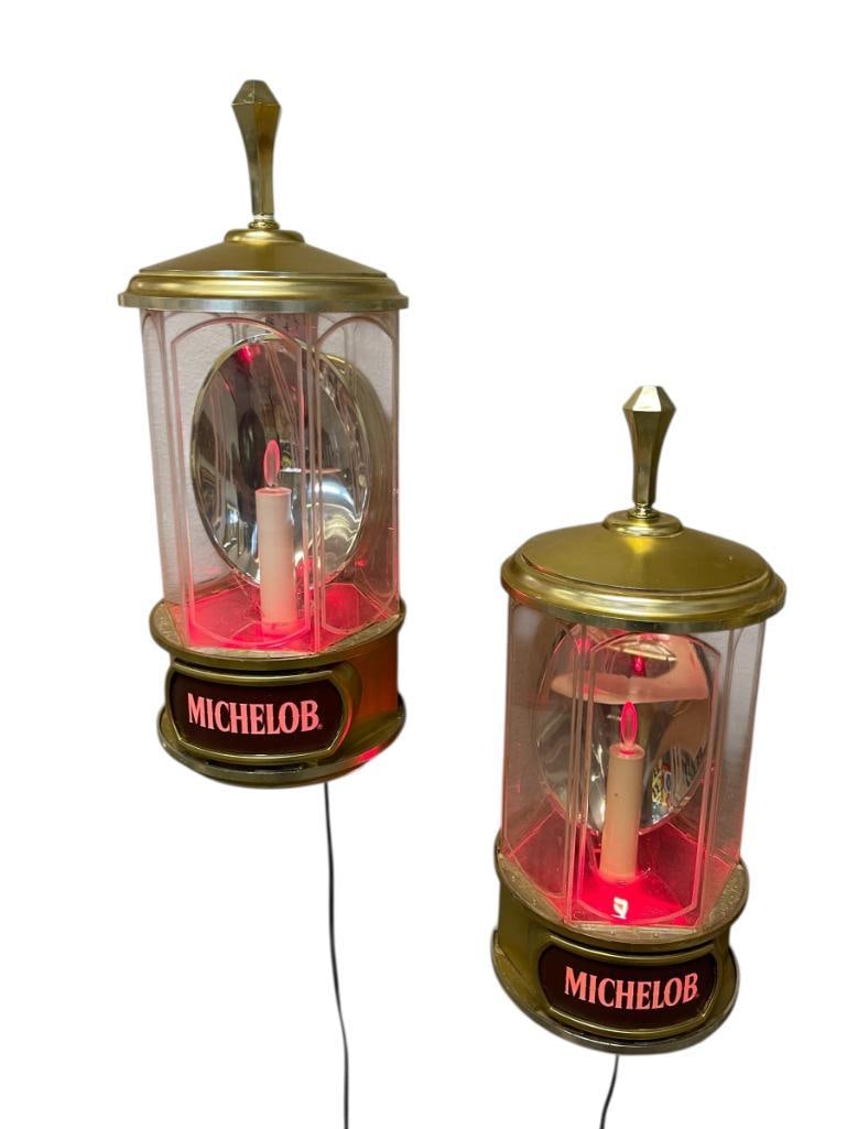 VINTAGE UNION MADE MICHELOB BEER CRYSTAL LAMPS (1 of 9)