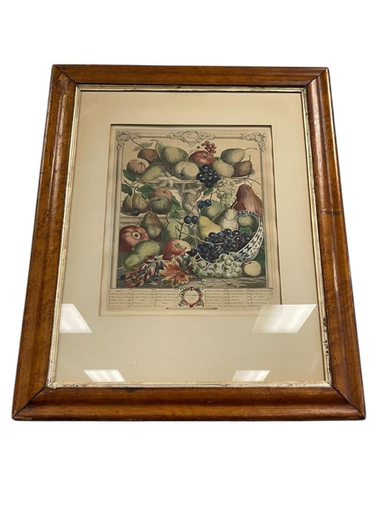 ROBERT FURBER FROM THE SERIES THE TWELVE MONTHS OF FRUITS HAND COLORED ENGRAVING (1 of 9)