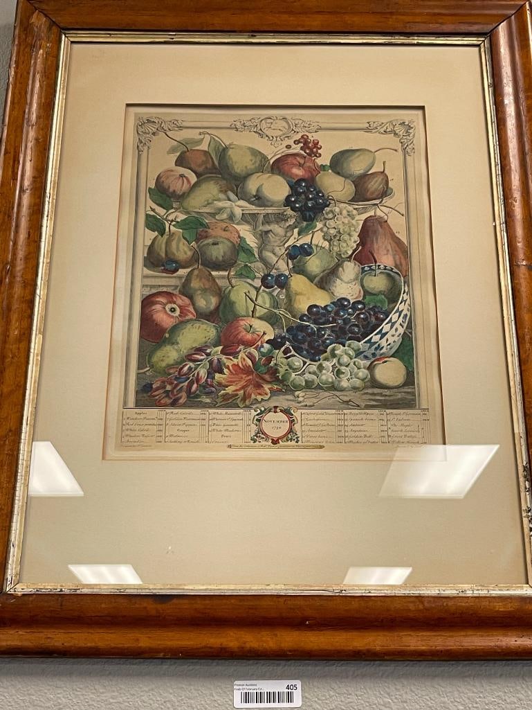ROBERT FURBER FROM THE SERIES THE TWELVE MONTHS OF FRUITS HAND COLORED ENGRAVING - 2