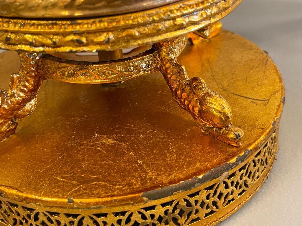 VINTAGE CAPODIMONTE ITALIAN STYLPIERCED CERAMIC TABLE LAMP - 5