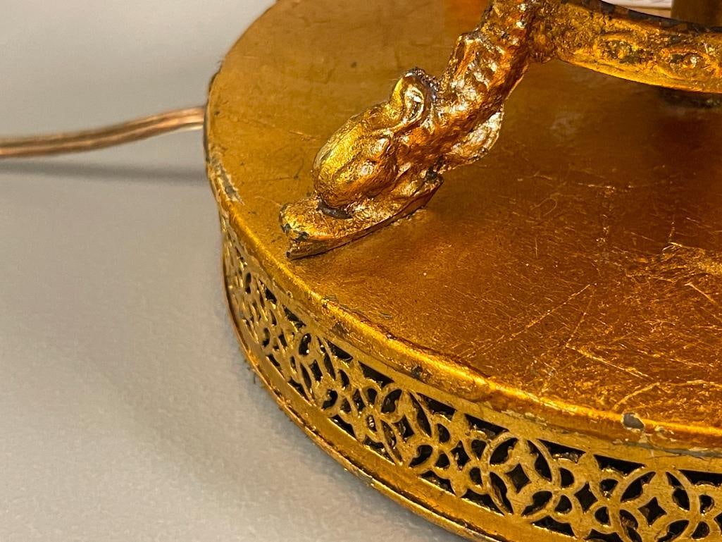 VINTAGE CAPODIMONTE ITALIAN STYLPIERCED CERAMIC TABLE LAMP - 6