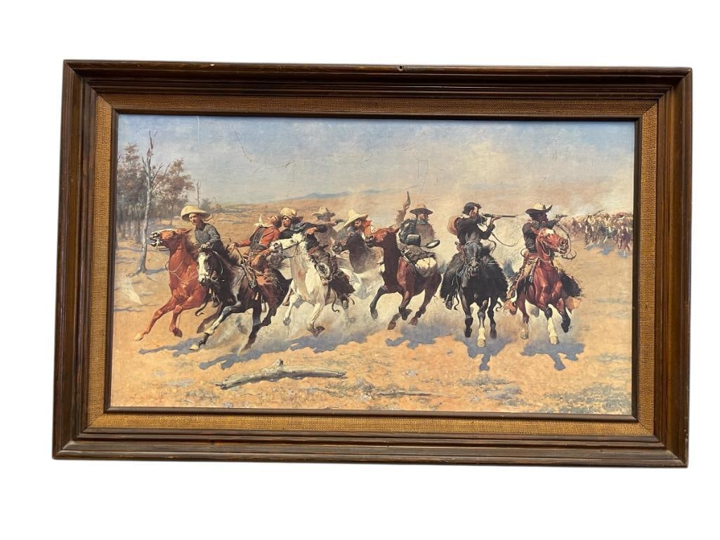 FREDERIC REMINGTON RENOWN WESTERN ARTIST AND SCULPTOR PRINT A DASH FOR THE TIMBER (1 of 10)