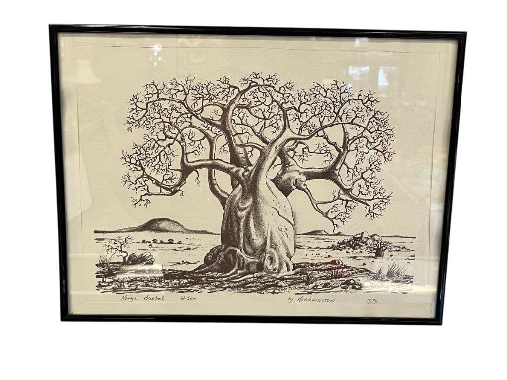 K. HARRINGRON LIMITED EDITION PRINT OF AFRICAN BAOBAB TREE TREE OF LIFE NATIVE TO AFRICAN CONTINENT (1 of 7)