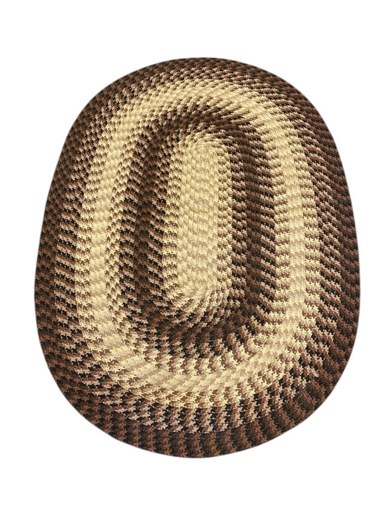 MULTI-BROWN TONE OVAL BRAIDED RUG (1 of 5)