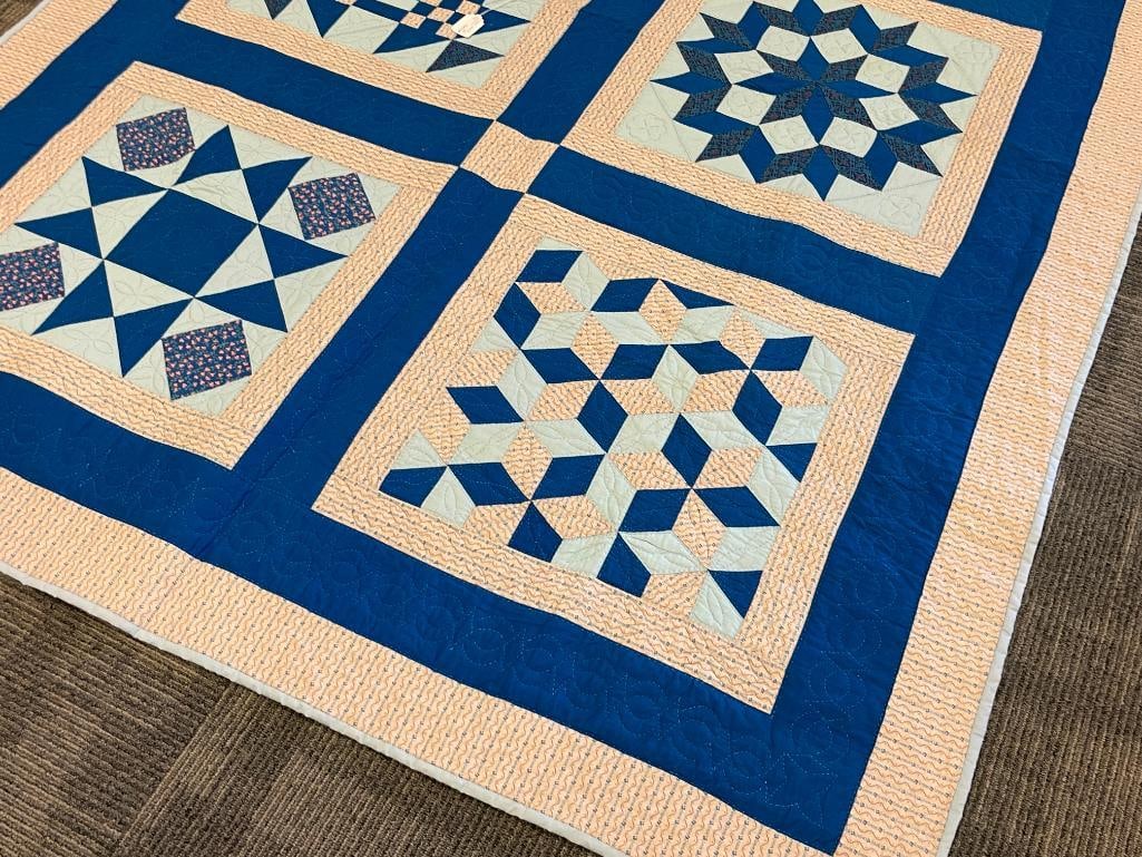 VINTAGE HANDMADE "BOM" BLOCK OF THE MONTH SAMPLER QUILT - 3