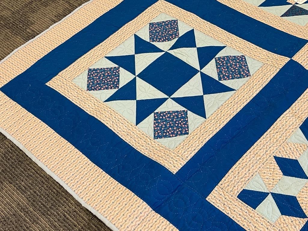 VINTAGE HANDMADE "BOM" BLOCK OF THE MONTH SAMPLER QUILT - 4
