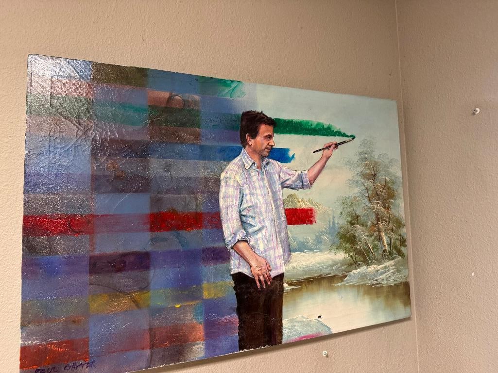 ORIGINAL OIL PAINTING ON CANVAS OF AMBSTRACT SCENE OF MAN PAINTING (1 of 8)