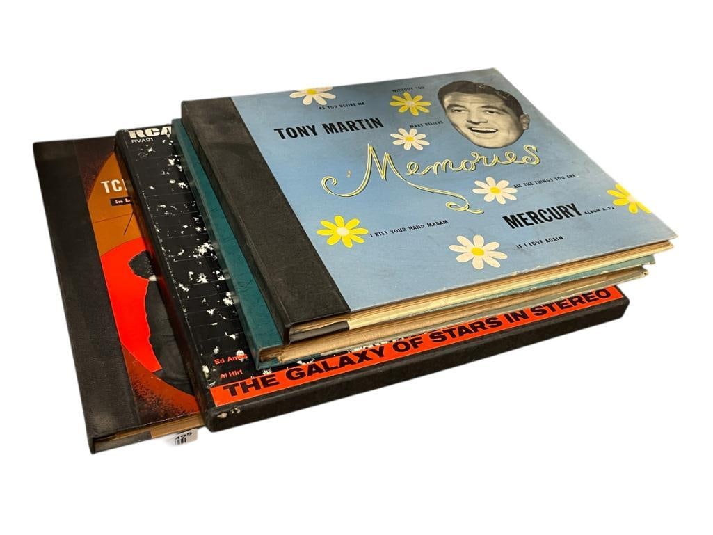 FOUR COLLECTIBLE VINTAGE RECORD SETS INCLUDING TONY MARTIN, AL GOODMAN, THE GALAXY OF STARS, ETC.: ALSO INCLUDES TCHAIKOVSKY CONCERTO NO. 1, 33 1/3 RPM LP RECORDS 