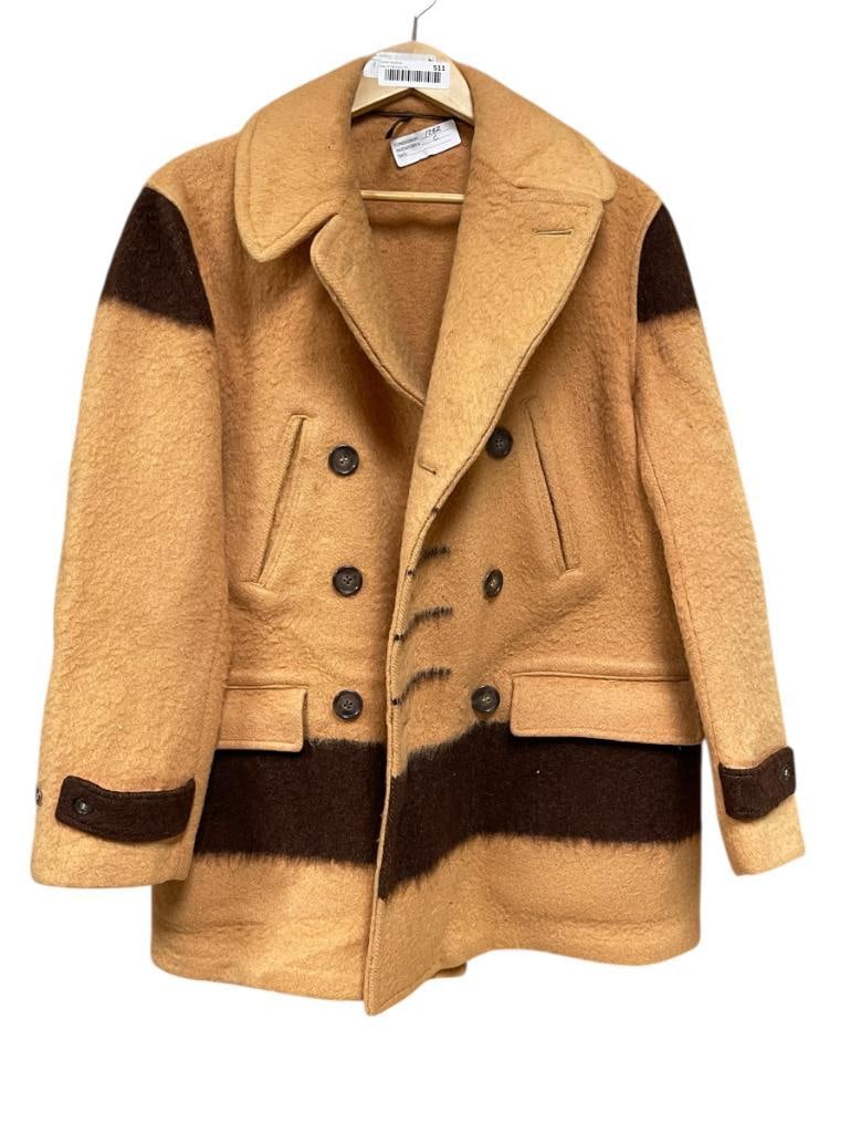 VINTAGE ABERCOMBIE & FITCH HUDSON'S BAY COMPANY POINT BLANKET MACKINAW WOOL COAT WITH BROWN STRIPES (1 of 16)