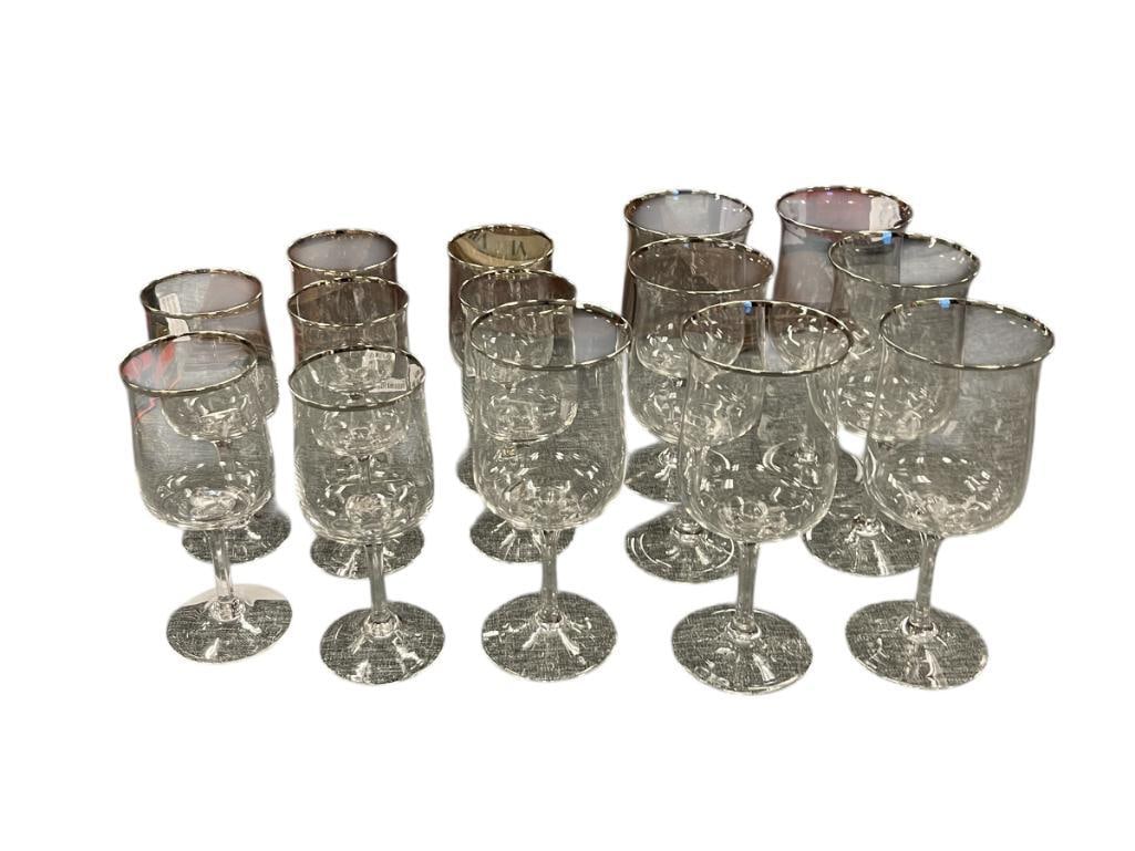 LENOX PLATINUM RIM DESIRE STEMWARE SET TOTAL OF 13 PIECES (1 of 1)