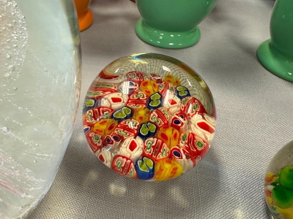 HAND BLOWN ART GLASS PAPERWIGHTS AND WINE BOTTLE STOPPER - 7