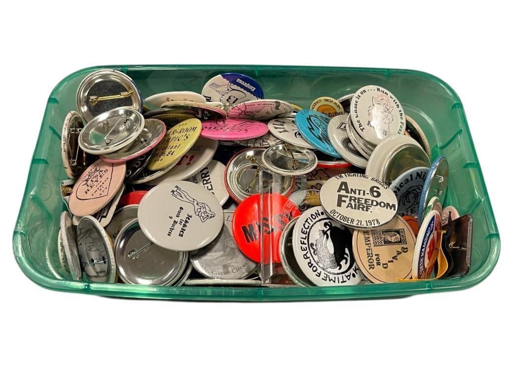 LARGE COLLECTIO OF LGBTQ BUTTONS: RALLY / POLITICAL BUTTONS, VARIOUS SIZES 