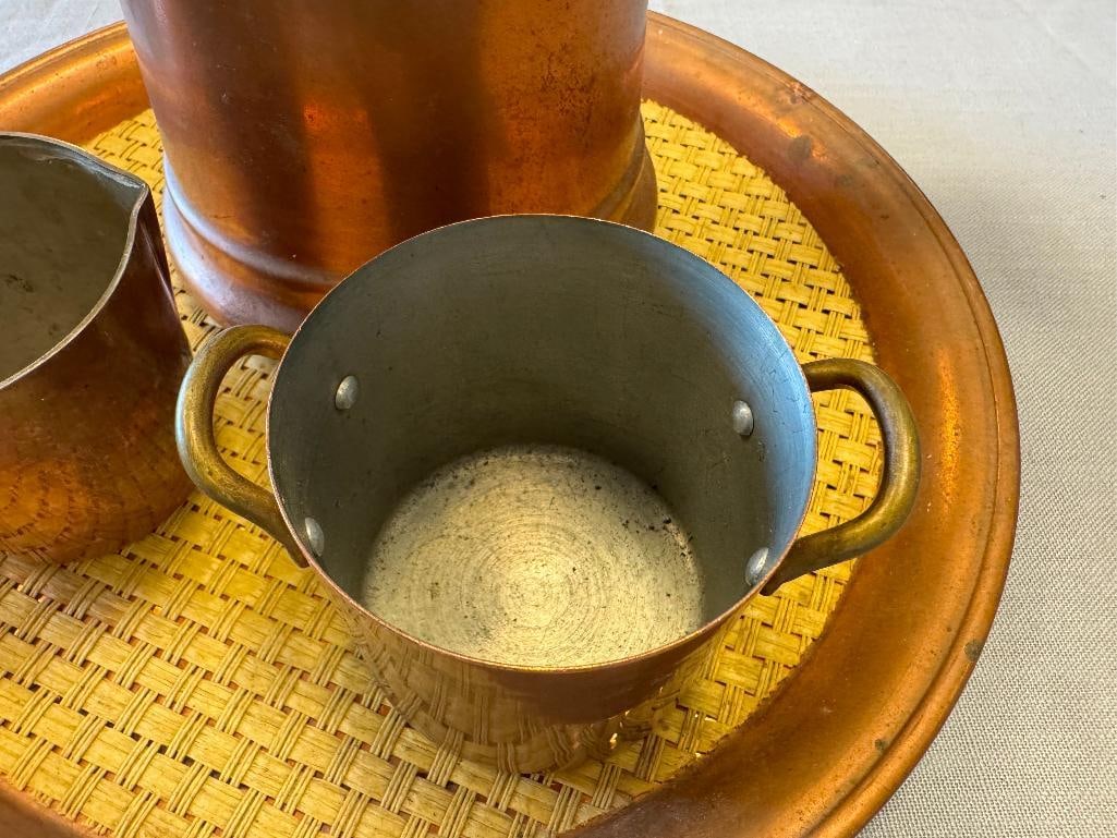 VINTAGE LA BELLE CUISINE MEXICO COPPER AND BRASS COFFEE SET - 10