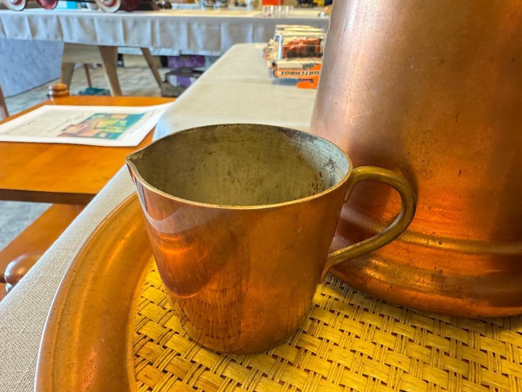 VINTAGE LA BELLE CUISINE MEXICO COPPER AND BRASS COFFEE SET - 5