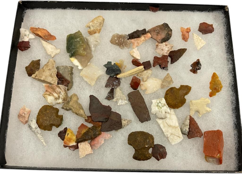 NATIVE AMERICAN ARTIFACTS KNAPPED JASPER / STONE PROJECTILE POINTS / ARROWHEADS / TOOLS (1 of 12)
