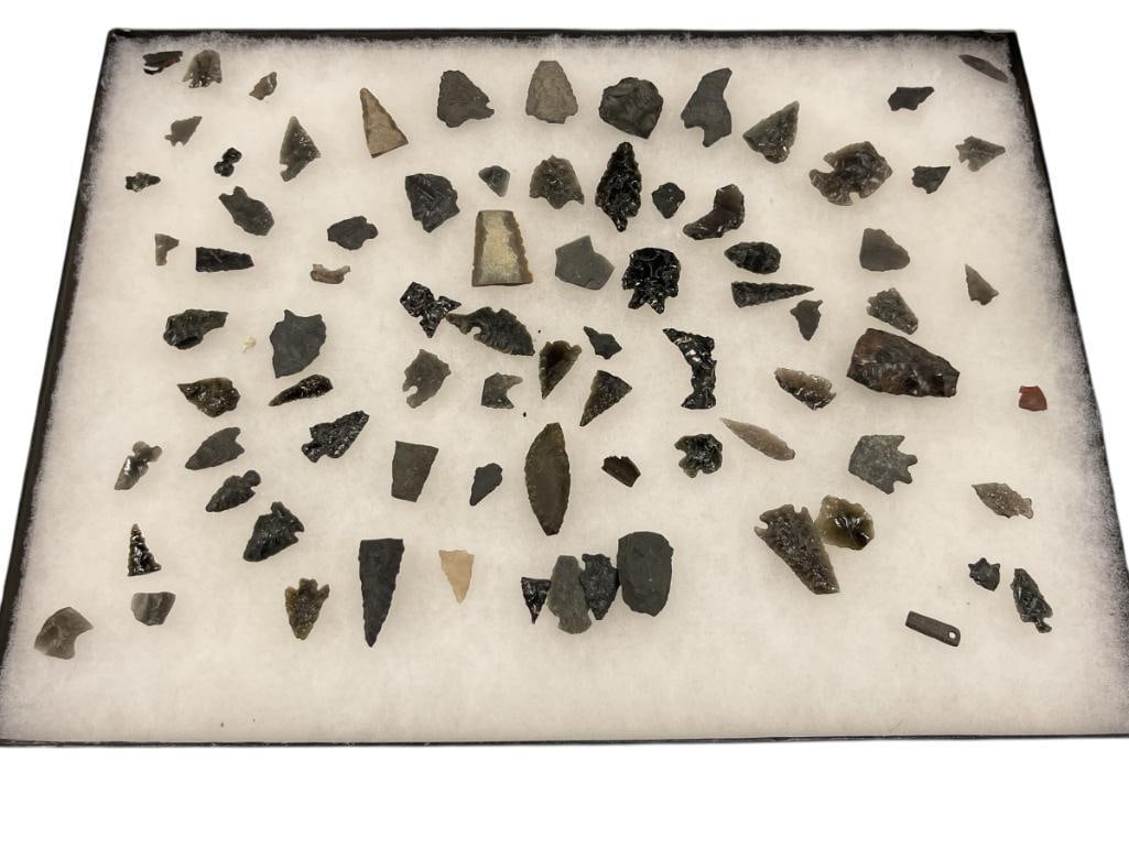 NATIVE AMERICAN ARTIFACTS HAND KNAPPED FLINT / STONE PROJECTILE POINTS / ARROWHEADS (1 of 7)
