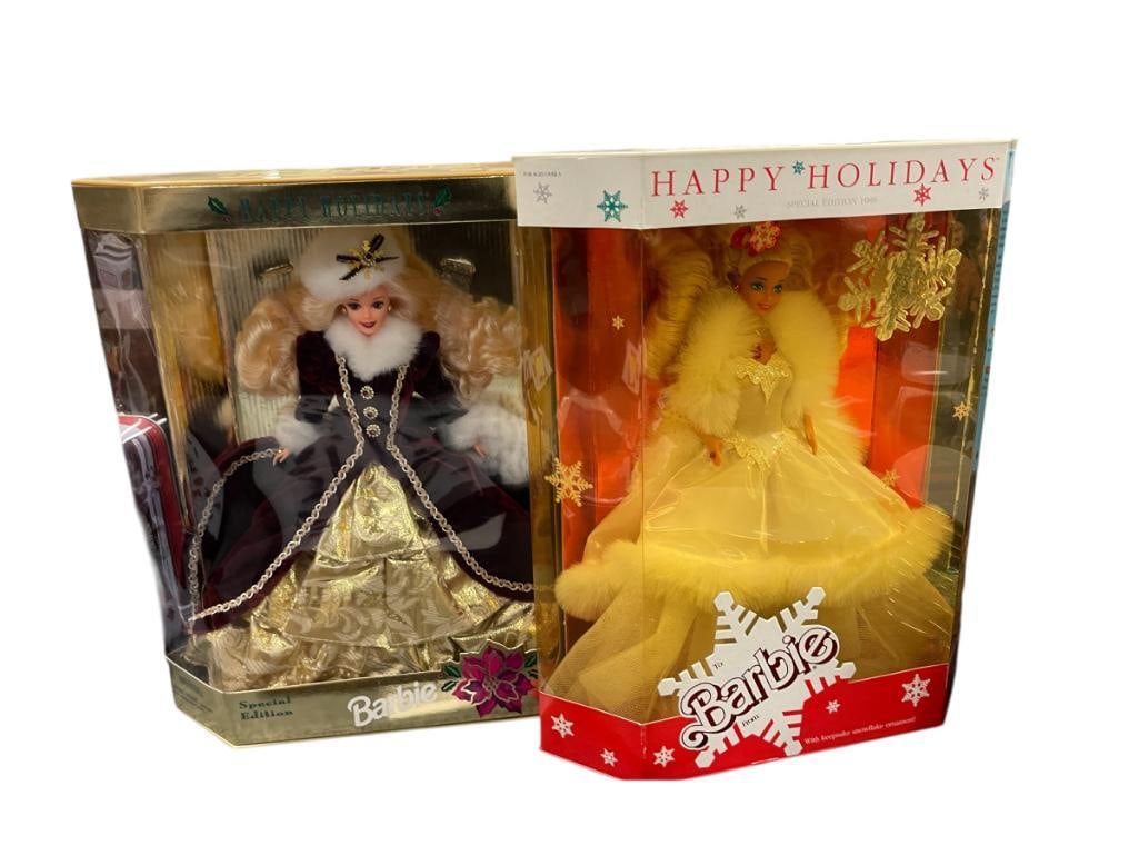 HAPPY HOLIDAYS BARBIE 1989 AND 1990 BARBIE DOLLS BY MATTEL NO. 15646 AND 3523 (1 of 14)