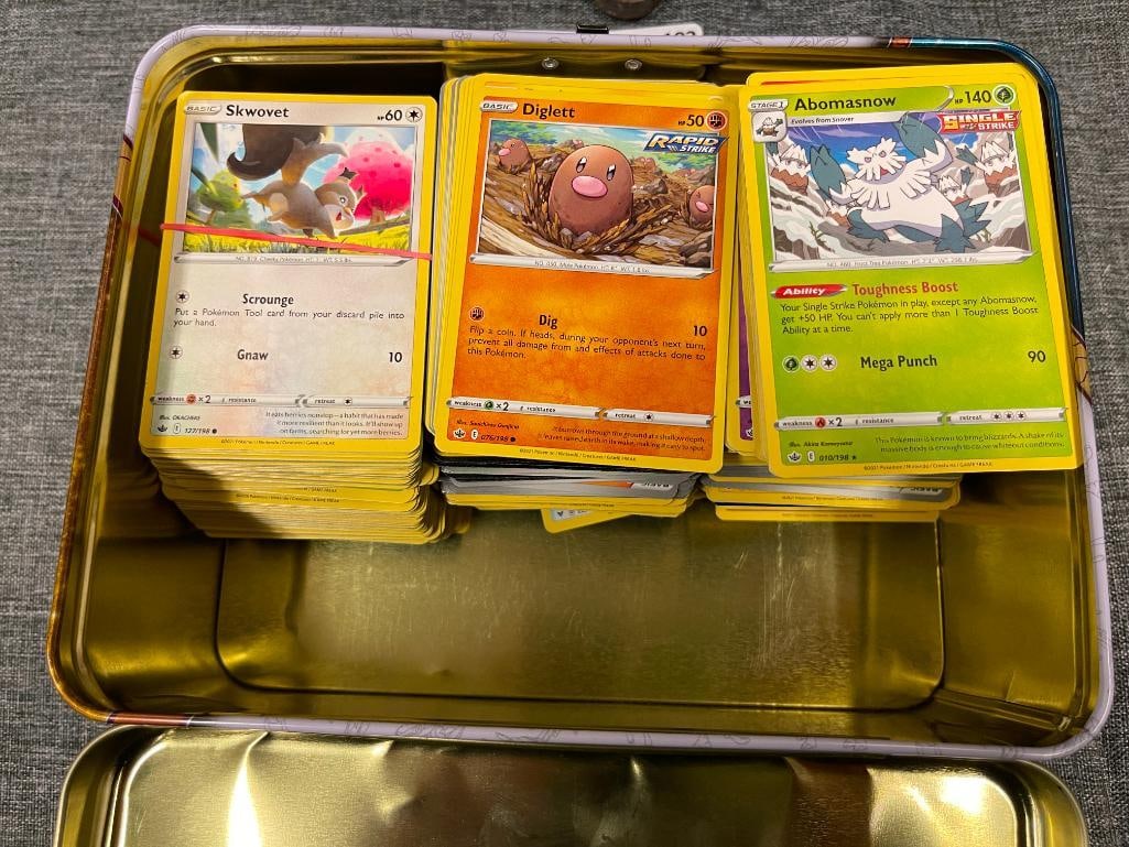 OVER 300 PLUS POKEMON COLLECTOR TRADING CARDS WITH COLLECTOR TIN CIRCA 2020-2024 - 2