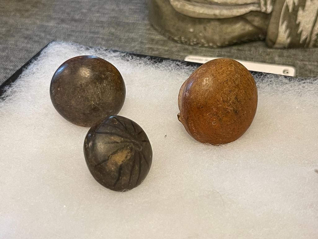 ANCIENT PRE-COLUMBIAN MINIATURE ROUND BOTTOM POTTERY BOWLS - 4