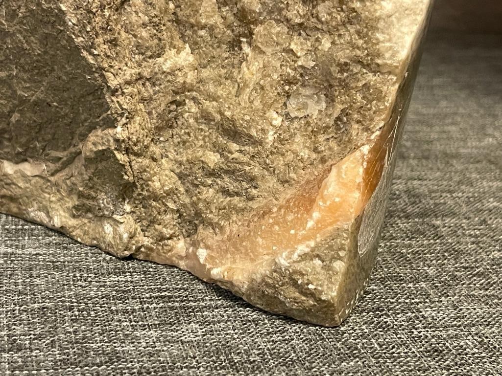 JORGE E. HAND CARVED GREY SOAPSTONE INDIAN CHIEF BUST DATED 1996` - 7