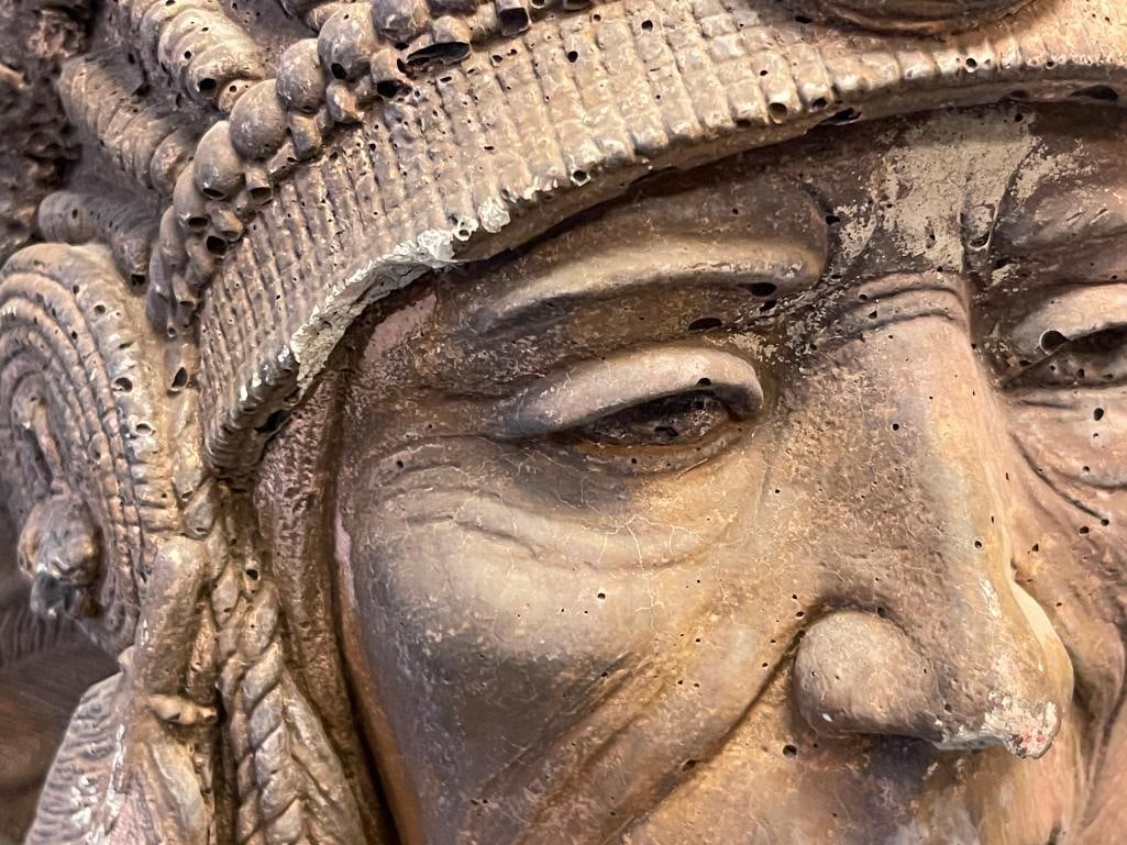 APSIT BROS OF CALIF. CAST CEMENT NATIVE AMERICAN CHIEF BUST CIRCA 1970'S / 1980'S - 5