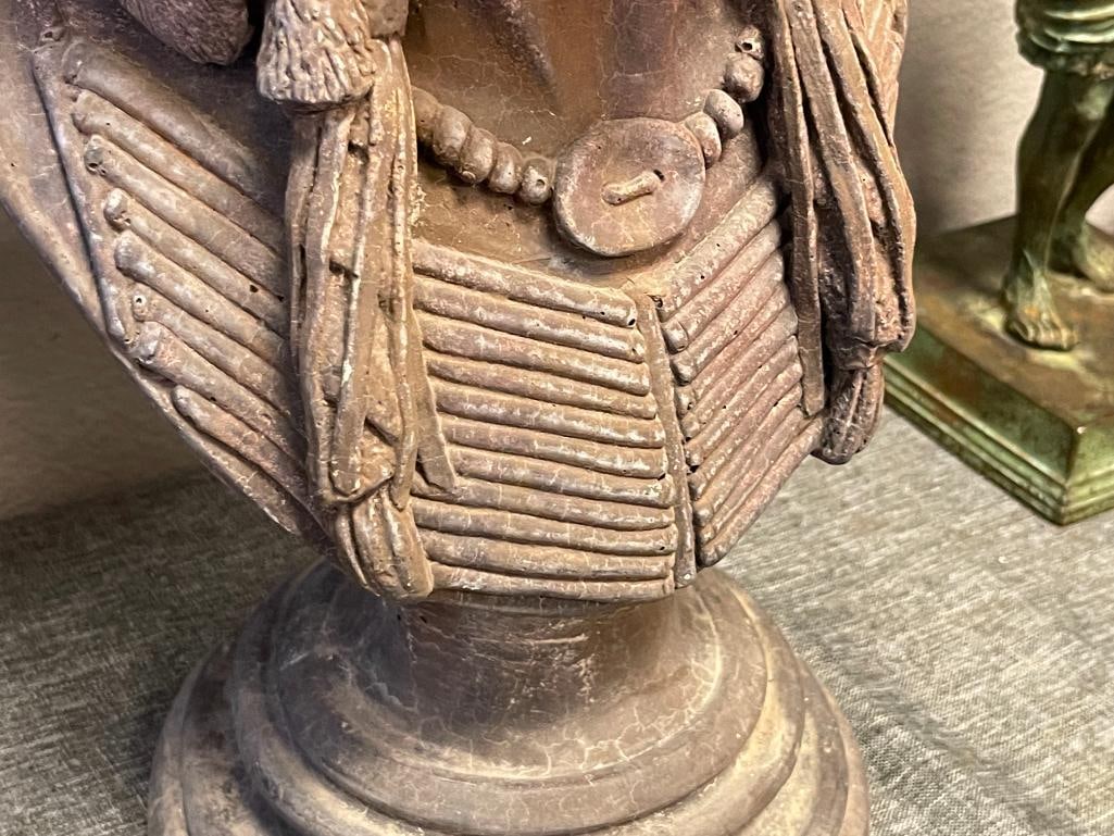 APSIT BROS OF CALIF. CAST CEMENT NATIVE AMERICAN CHIEF BUST CIRCA 1970'S / 1980'S - 7
