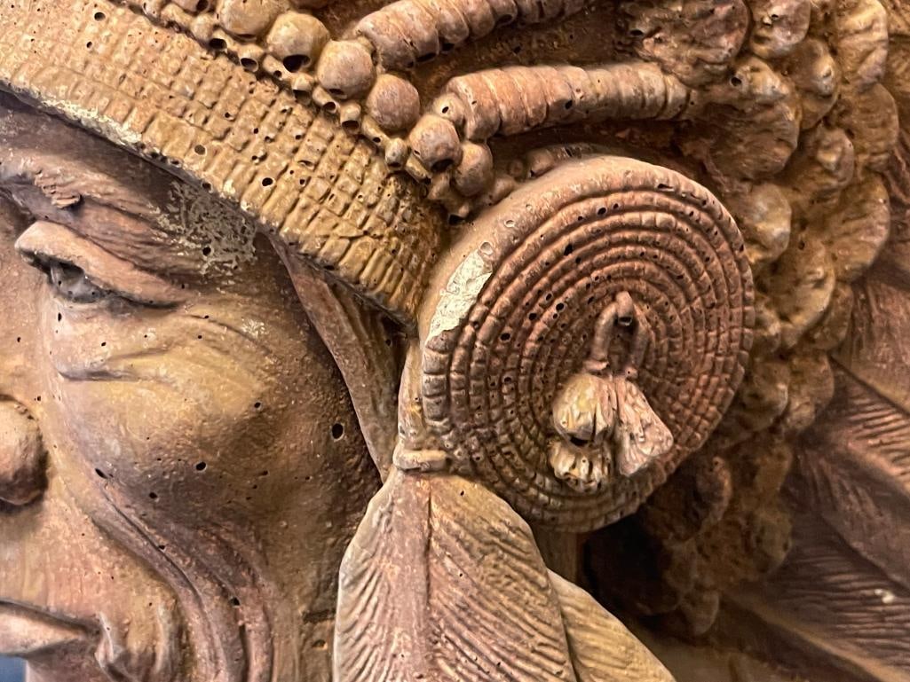 APSIT BROS OF CALIF. CAST CEMENT NATIVE AMERICAN CHIEF BUST CIRCA 1970'S / 1980'S - 8