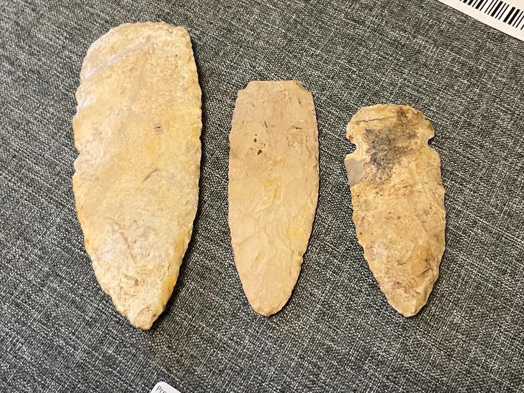 PALEO NATIVE AMERICAN HAND KNAPPED CLOVIS POINTS / ARROWHEADS / ARTIFACTS - 2