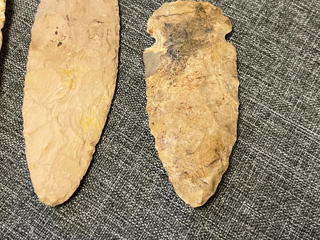 PALEO NATIVE AMERICAN HAND KNAPPED CLOVIS POINTS / ARROWHEADS / ARTIFACTS - 3