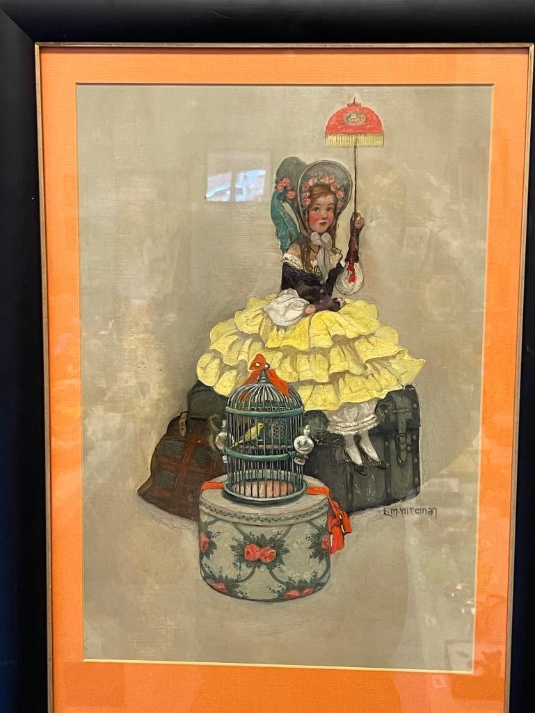 EUGENIA M. WIREMAN ORIGINAL OIL ON BOARD ILLUSTRATED ART POSSIBLY PUBLISHED IN WOMANS MAGAZINE - 2