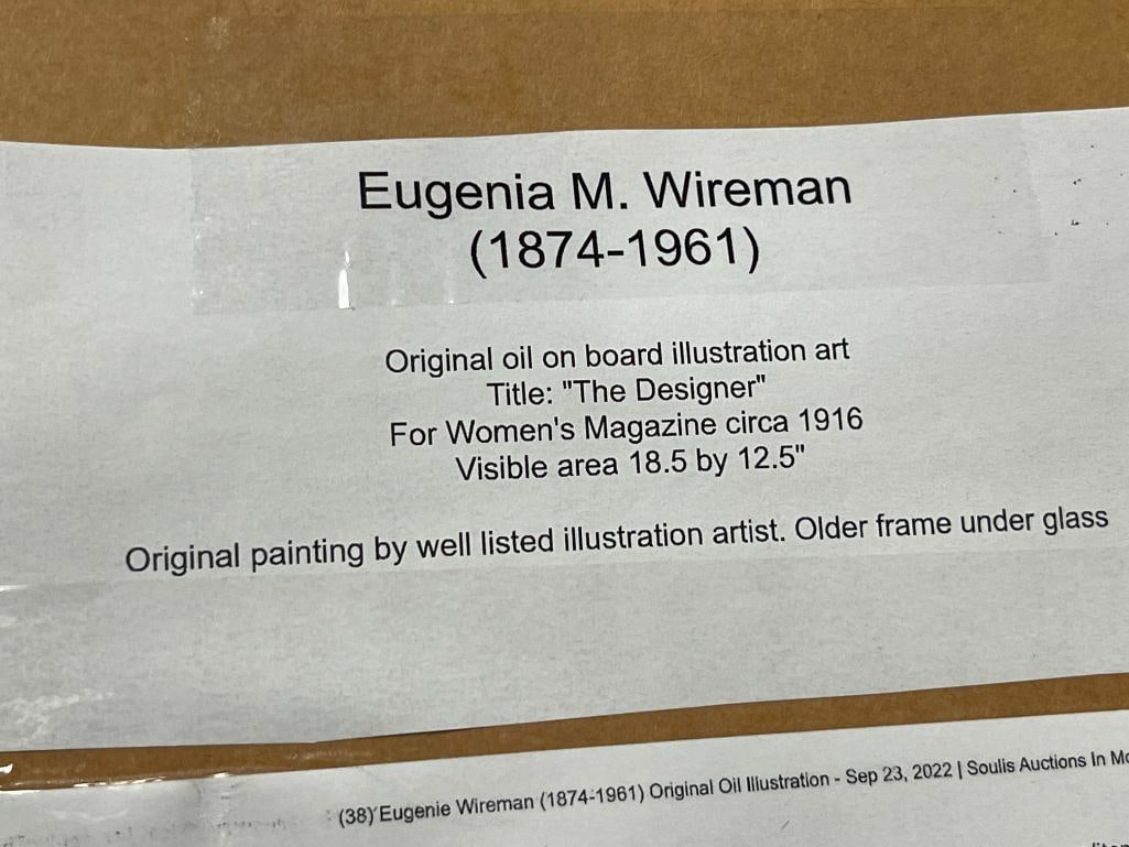 EUGENIA M. WIREMAN ORIGINAL OIL ON BOARD ILLUSTRATED ART POSSIBLY PUBLISHED IN WOMANS MAGAZINE - 9