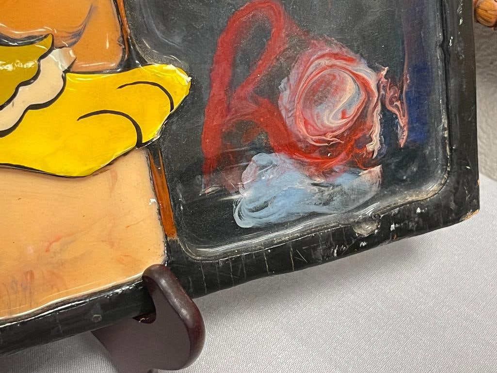 VINTAGE ACRYLIC ON BOARD SAM THE OLYMPIC EAGLE MASCOT 1984 LOS ANGELES GAMES PROTOTYPE PLAQUE - 6