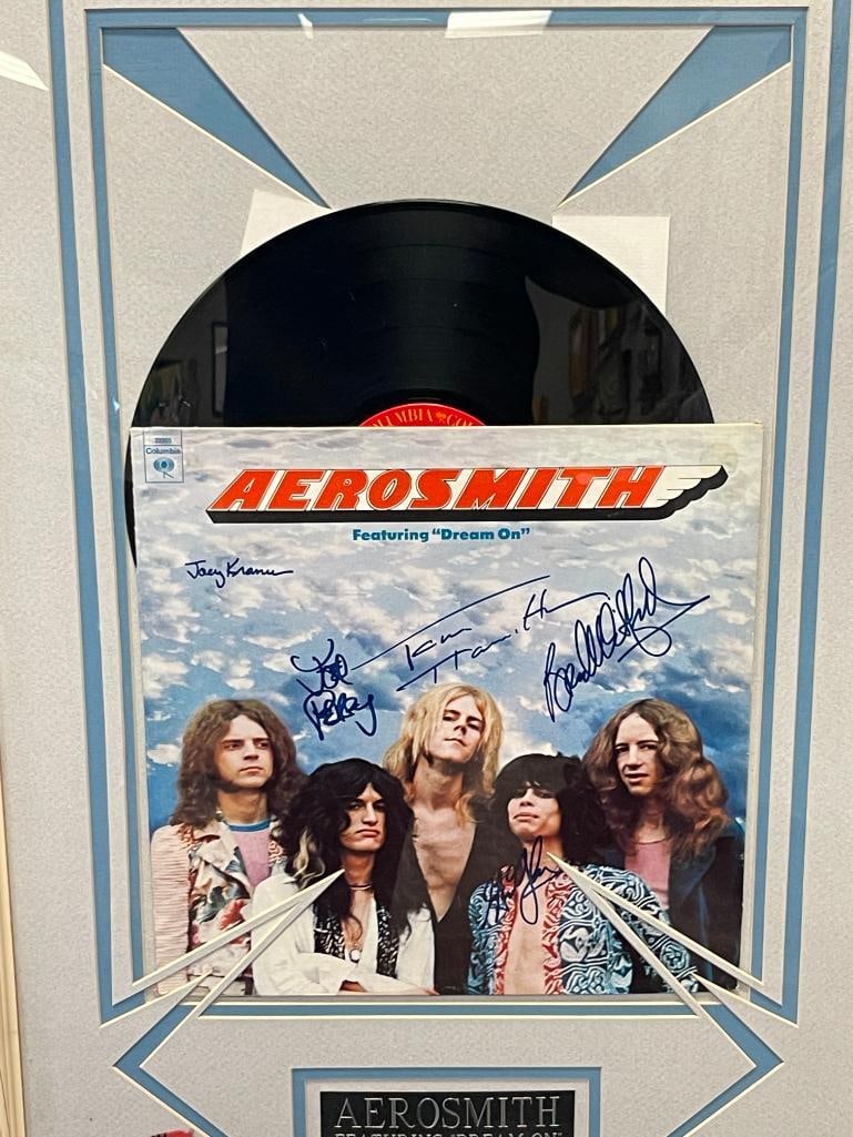 AEROSMITH ROCK N ROLL BAND AUTOGRAPHED ALBUM COVER FEATURING DREAM ON CIRCA 1996 - 2