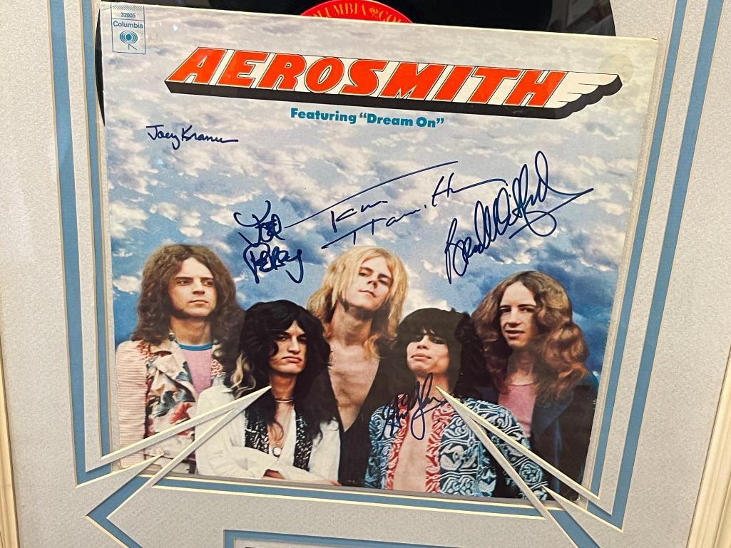 AEROSMITH ROCK N ROLL BAND AUTOGRAPHED ALBUM COVER FEATURING DREAM ON CIRCA 1996 - 3