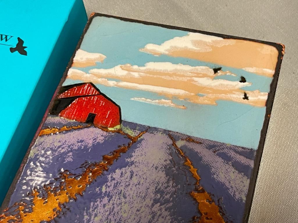 SPIRITILES BY HOUSTON LLEW HAND CRAFTED GLASS ON COPPER ART TILE TITLED ELYSIAN NO. 231 - 3